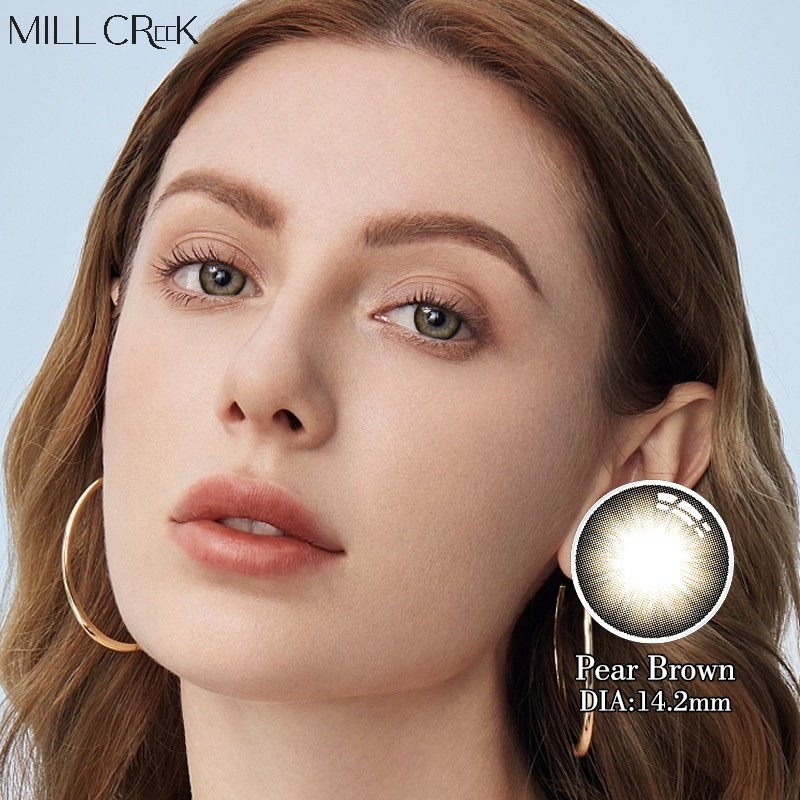 Pear Brown Daily Disposable Lenses 8.6mm Base Curve Millcreek Lenses With UV Protection