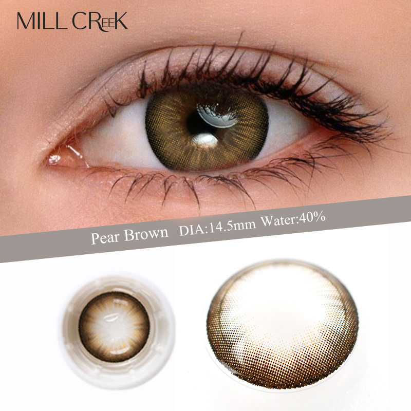 Pear Brown Daily Disposable Lenses 8.6mm Base Curve Millcreek Lenses With UV Protection