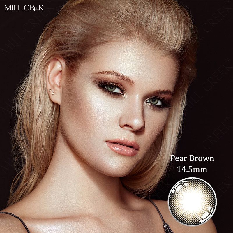 Pear Brown Daily Disposable Lenses 8.6mm Base Curve Millcreek Lenses With UV Protection