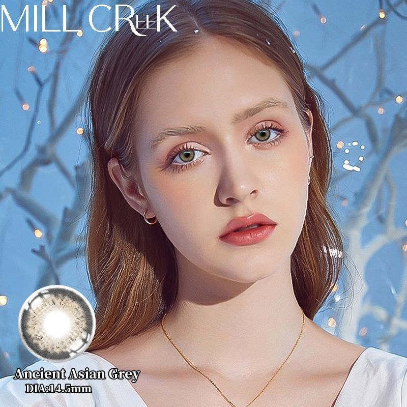 Ancient Asian Grey Contact Lenses Daily Disposable Lenses 14.5mm Diameter