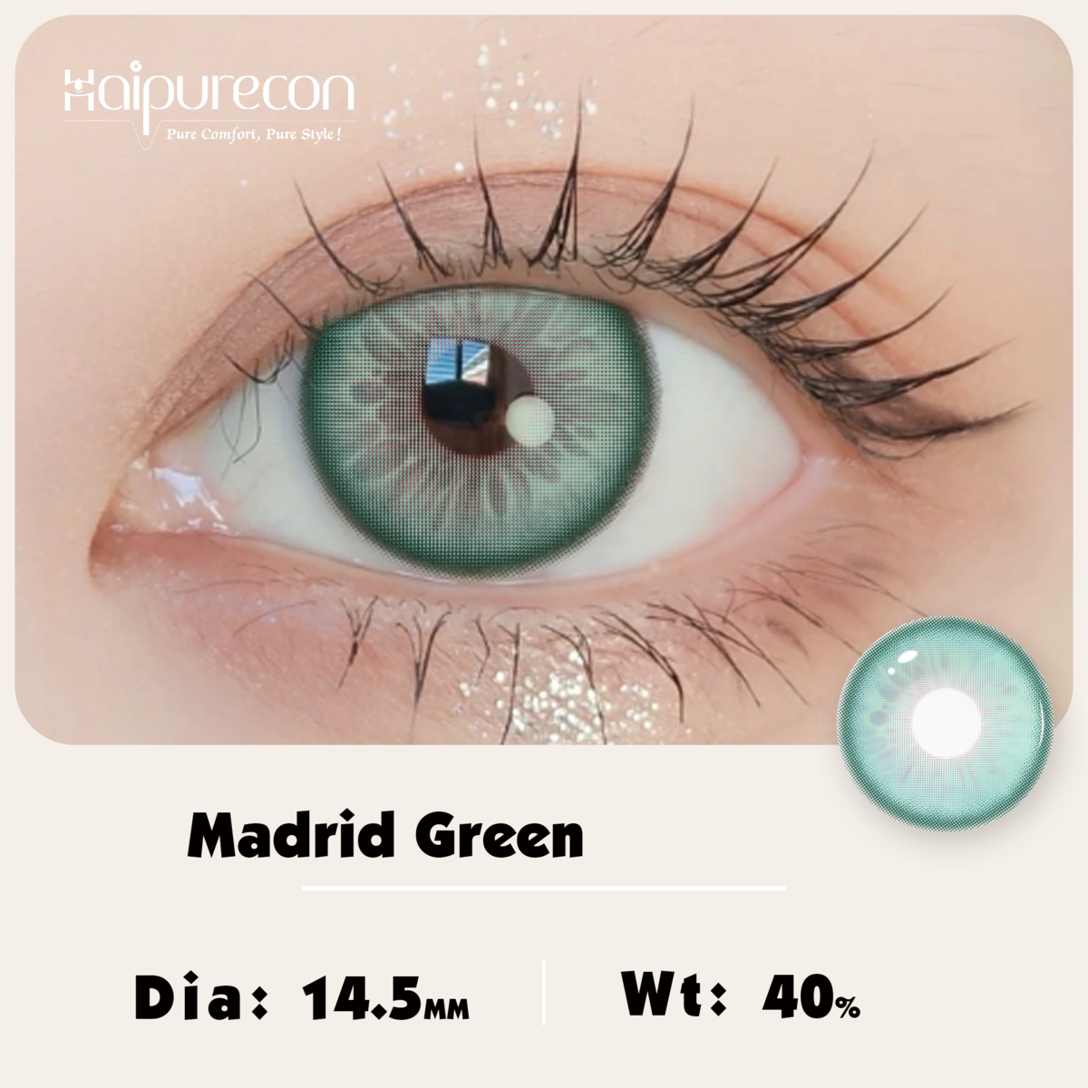 Colored Daily Disposable Lenses Natural 8.5mm Base Curve 14.5mm Diameter